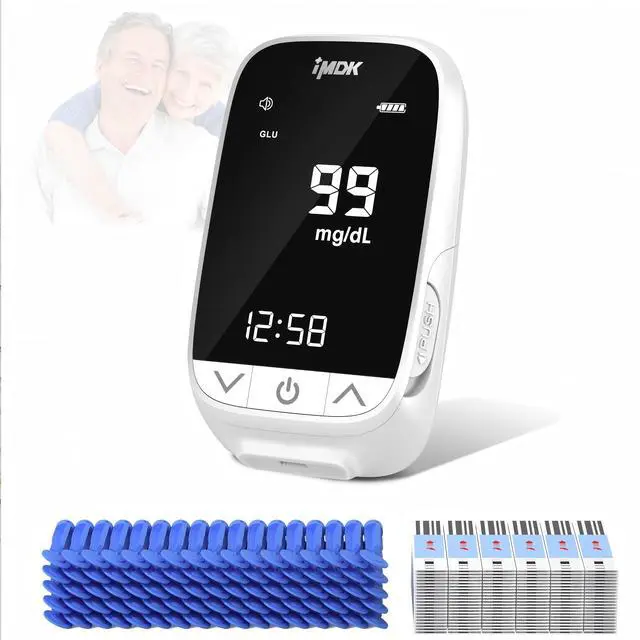 Main image of IMDK Blood Sugar Test Kit, Precision Blood Glucose Monitor Kit with 50 Glucometer Strips, 50 Lancets, 1 Lancing Device and 1 Control Solution, High Accuracy ± 9% & No Coding Required