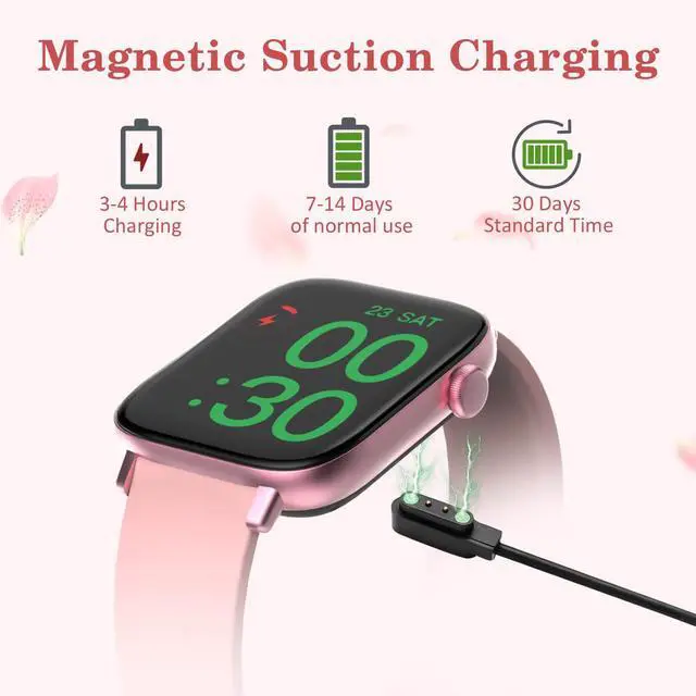 Alt view image 7 of 7 - 1.9" Smart Watch for Women - Bluetooth Call Fitness Tracker with Heart Rate/Sleep Monitor/Menstrual Reminder, DIY Watch Face Waterproof Smartwatch Compatible with Android iPhone (Pink)