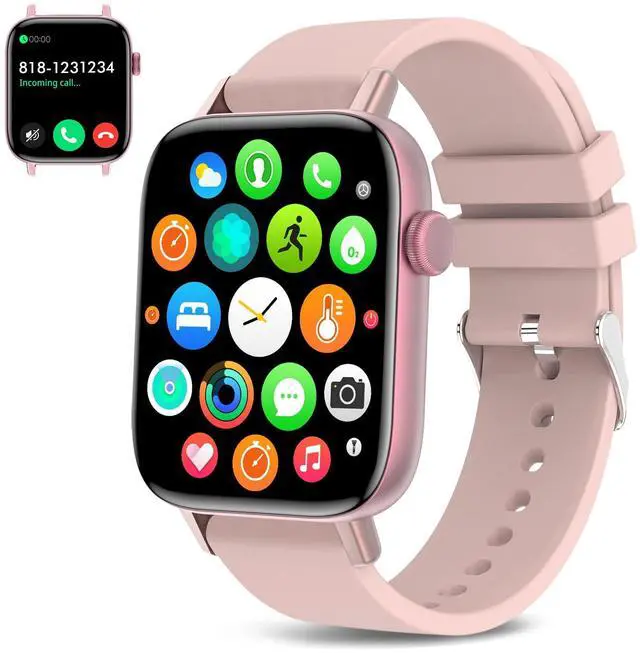 Main image of 1.9" Smart Watch for Women - Bluetooth Call Fitness Tracker with Heart Rate/Sleep Monitor/Menstrual Reminder, DIY Watch Face Waterproof Smartwatch Compatible with Android iPhone (Pink)