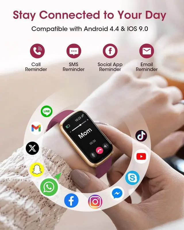 Alt view image 7 of 7 - Health Fitness Tracker for Women Men: Fitness Smart Watch for Woman with 24H Heart Rate Monitor Blood Oxygen Sleep Tracker Calorie Step 5ATM Waterproof Activity Trackers for iPhone Android