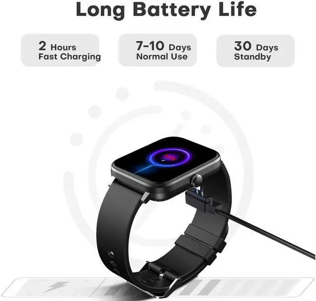 Alt view image 6 of 7 - Fitness Trackers Watch with 24/7 Heart Rate Monitor, Activity Tracker with Pedometer, Calorie & Step Counter, Sleep Monitor - IP68 Waterproof Smart Watches for Women Men, Android & iPhone (Deep Black)