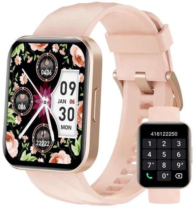 Main image of Smart Watch (Answer/Make Calls), 1.85" Smart Watches for Women Men Digital Watch Fitness Tracker with 100+ Sport Modes Heart Rate Monitor for iOS Android Phones Waterproof (Light Pink)