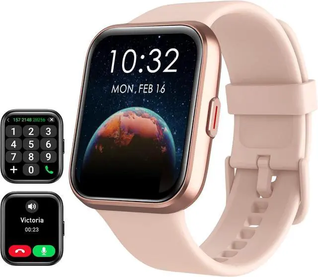 Main image of Smart Watch for Women Android & iPhone, Alexa Built-in, 1.8" Touch Screen Fitness Tracker with Answer/Make Calls, 3ATM Waterproof Heart Rate/Sleep/SpO2 Monitor, Pedometer, 100+ Sport Modes