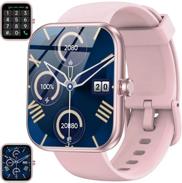 Main image of Smart Watch for Men Women with Alexa Built-in, 1.83" HD Full Touch, Bluetooth Calling, 24/7 Heart Rate Sleep Monitor, 100+ Sport Modes, IP68 Waterproof, Compatible with iOS Android (Pink)