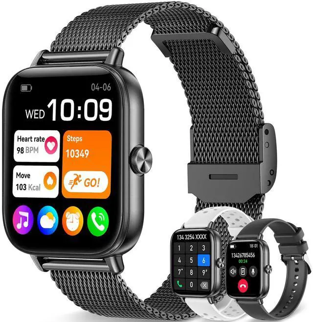Main image of Smart Watch for Men Women, 1.85"HD Fitness Tracker (Answer/Make Call/Messages),130+ Sport Modes with 24/7 Heart Rate/Sleep Monitor/Pedometer, IP68 Waterproof, Smartwatche for Android&iOS (Black)
