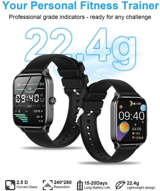 Alt view image 4 of 7 - Smart Watch for Men Women, 1.85"HD Fitness Tracker (Answer/Make Call/Messages),130+ Sport Modes with 24/7 Heart Rate/Sleep Monitor/Pedometer, IP68 Waterproof, Smartwatche for Android&iOS (Black)