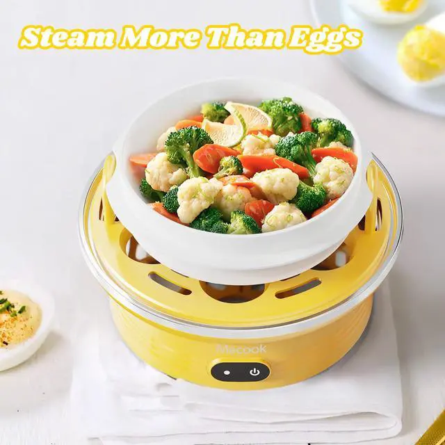 Alt view image 7 of 7 - Easter Rapid Egg Cooker with Touchscreen 7-Egg Capacity, Soft/Medium/Hard-Boiled, Auto Shut-Off, BPA-Free & Dishwasher-Safe Parts, Measuring Cup Included (Yellow)