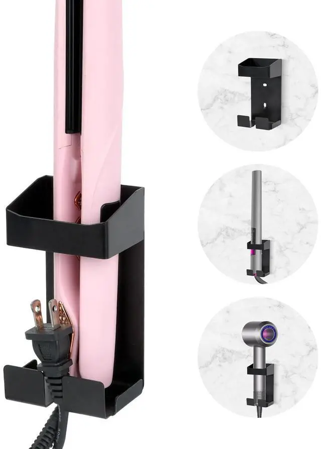 Main image of Curling Iron Holder, Hot Tools Holder, Hair Dryer and Curling Iron Holder Wall Mounted, Hair Tool Organizer for Holds Hair Dryer and Flat Iron and Curling