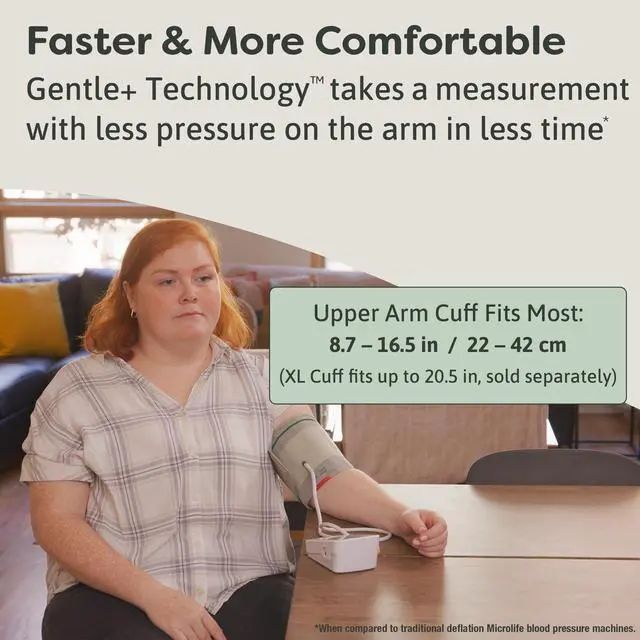 Alt view image 3 of 7 - BPM2 Automatic Digital Upper Arm Blood Pressure Monitor, Wide-Range Cuff Fits Most (Medium Large up to 16.5 in), Stores 60 Results