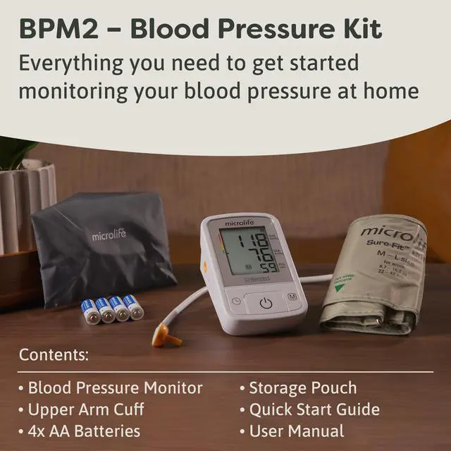 Alt view image 6 of 7 - BPM2 Automatic Digital Upper Arm Blood Pressure Monitor, Wide-Range Cuff Fits Most (Medium Large up to 16.5 in), Stores 60 Results
