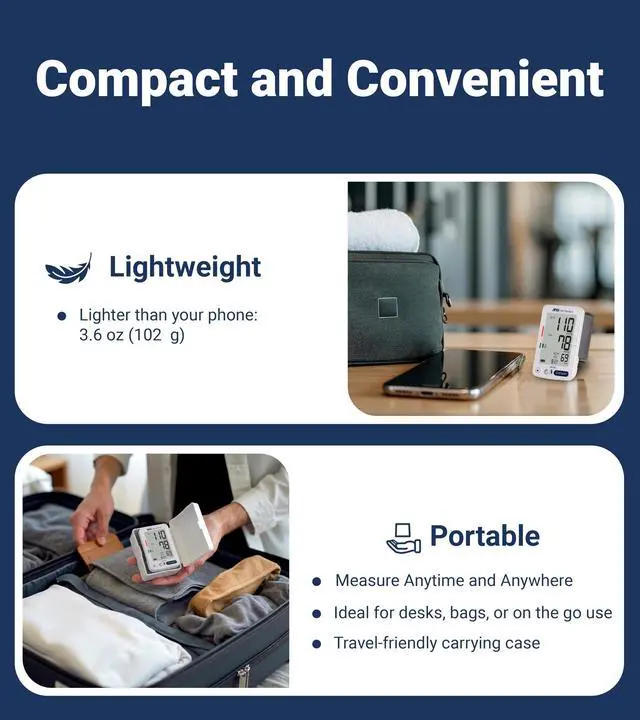 Alt view image 3 of 7 - Essential One Wrist Blood Pressure Monitor for Home Use, UB-543, BP Adjustable Cuff (5.3-8.5"/13.5-21.5 cm), 2 Users, One Button Operation, 60 Reading Memory, Carrying Case, 2 AAA Battery
