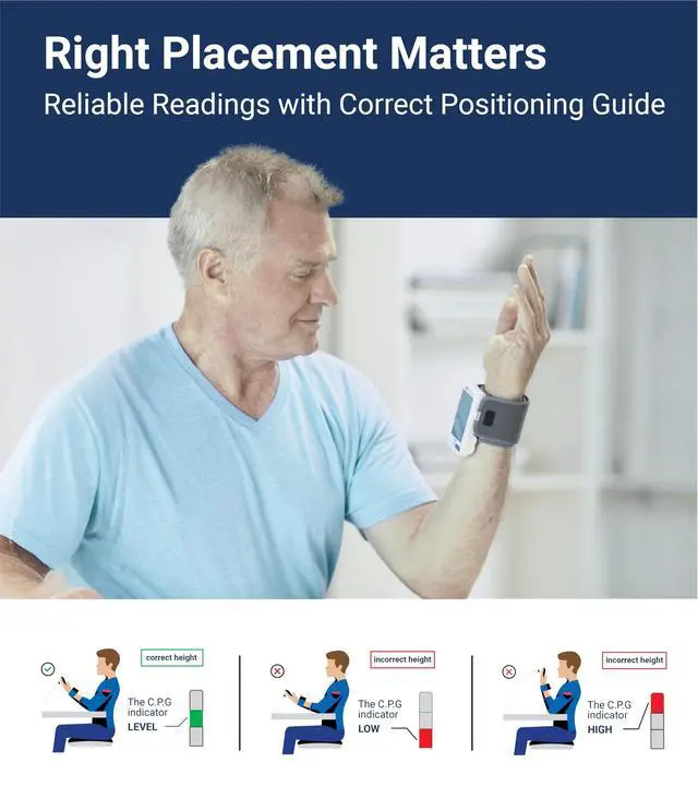 Alt view image 4 of 7 - Essential One Wrist Blood Pressure Monitor for Home Use, UB-543, BP Adjustable Cuff (5.3-8.5"/13.5-21.5 cm), 2 Users, One Button Operation, 60 Reading Memory, Carrying Case, 2 AAA Battery