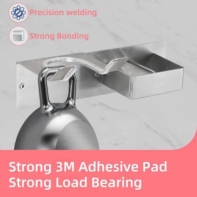 Alt view image 3 of 7 - Hair Dryer Holder Wall Mounted, Hair Tool Organizer Wall Mount for Bathroom, Stainless Steel Hair Dryer Holder, Blow Dryer Holder Adhesive/Drilling Hair Dryer and Straightener Holder UEMUSI
