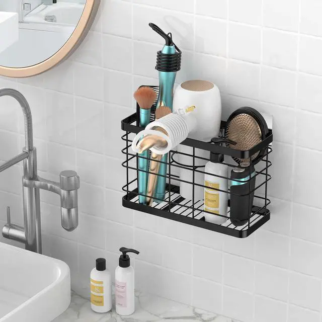 Alt view image 4 of 6 - Hair Tool Organizer - Blow Dryer & Hair Dryer Holder Cabinet Door, Bathroom Organizer & Storage Basket for Styling Tools