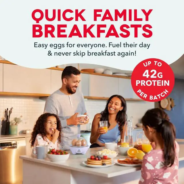 Alt view image 3 of 7 - Rapid Egg Cooker - Boiler, Poacher & Steamer - Includes Measuring & Recipe Guide - Dishwasher Safe - BPA Free - Holds 7 Eggs, Lavender