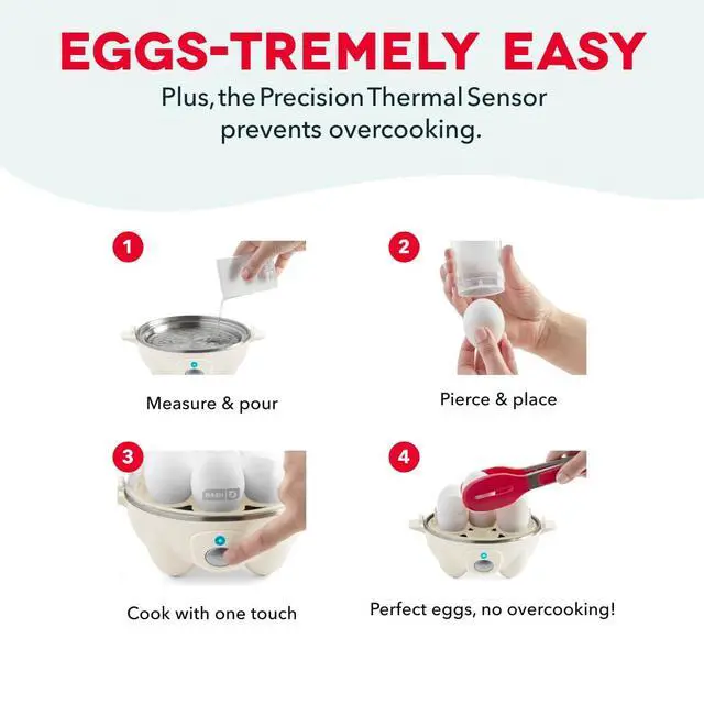 Alt view image 5 of 7 - Rapid Egg Cooker - Boiler, Poacher & Steamer - Includes Measuring & Recipe Guide - Dishwasher Safe - BPA Free - Holds 7 Eggs, Lavender