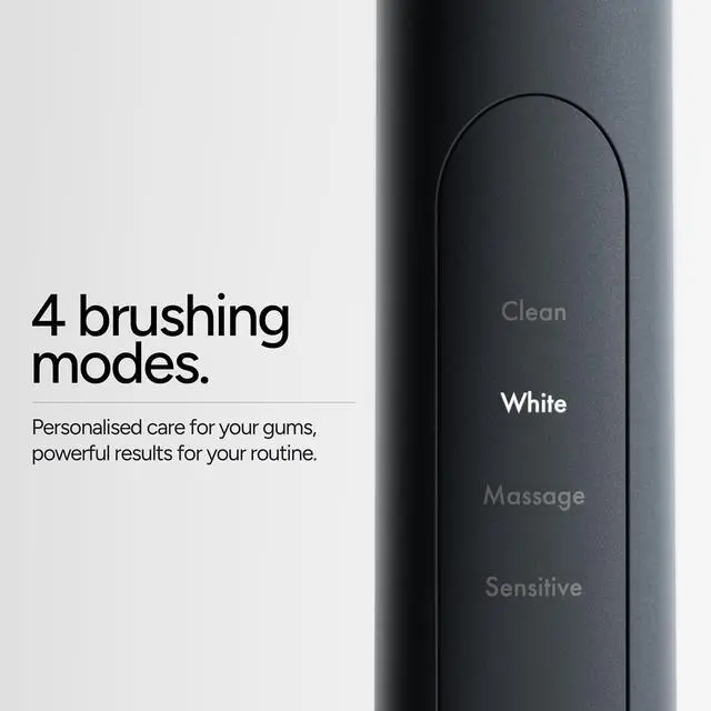 Alt view image 3 of 5 - Sonic+ Electric Toothbrush for Adults, Advanced Tech, 4 Brushing Modes, Fast Rechargeable, Sonic Toothbrushes Over 4 Weeks Battery Life, Silicone Polishing Element, USB Charger, Charcoal Grey