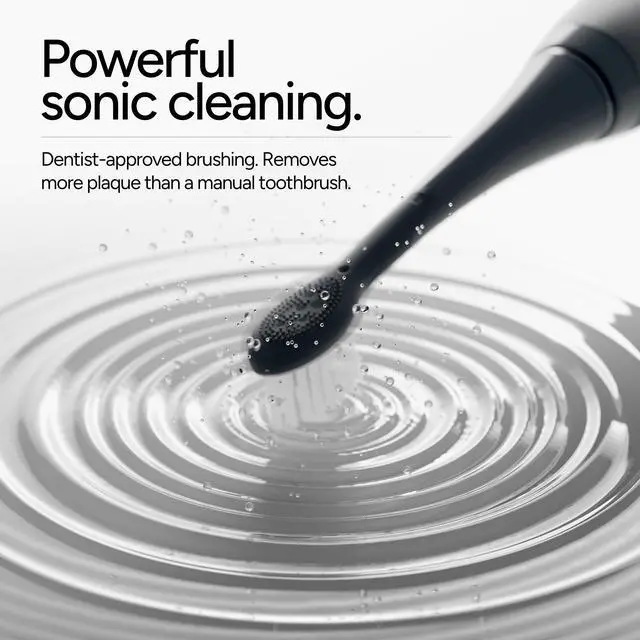 Alt view image 5 of 5 - Sonic+ Electric Toothbrush for Adults, Advanced Tech, 4 Brushing Modes, Fast Rechargeable, Sonic Toothbrushes Over 4 Weeks Battery Life, Silicone Polishing Element, USB Charger, Charcoal Grey