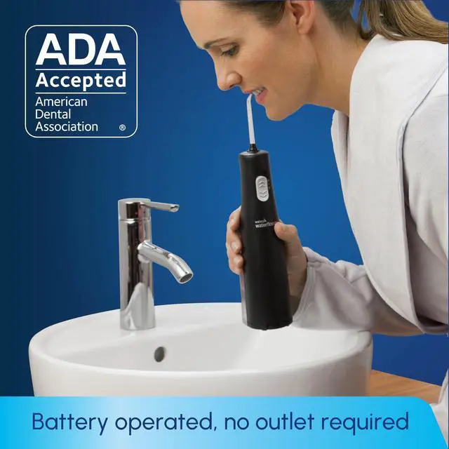 Alt view image 3 of 7 - Cordless Express Water Flosser, Battery Operated & Portable for Travel & Home, ADA Accepted, Waterproof for Shower Use, Black WF-02, Packaging May Vary
