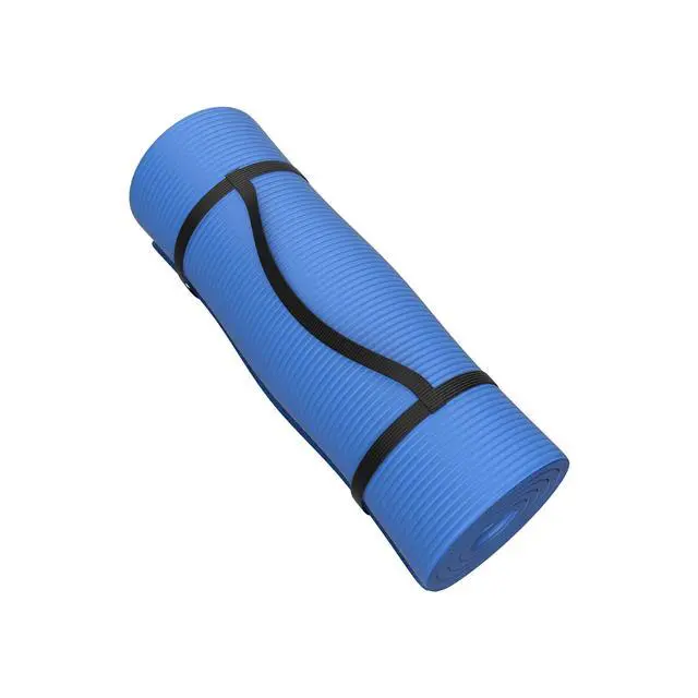 Alt view image 5 of 7 - Foam Sleeping Pad for Camping - 1.25-Inch-Thick Waterproof Sleep Pad with Carry Straps for Cots, Tents, or Sleepovers by Wakeman Outdoors (Blue)