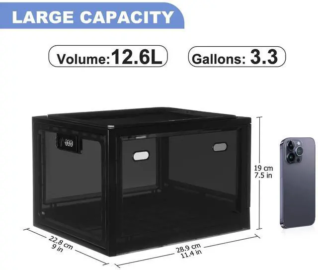 Alt view image 6 of 7 - Medicine Lock Box for Safe Medication, Plastic Lockable Storage Box for Food, Snacks, Med, Phone, Large Lockable Organizer for Refrigerator, Office, School, Home Safety