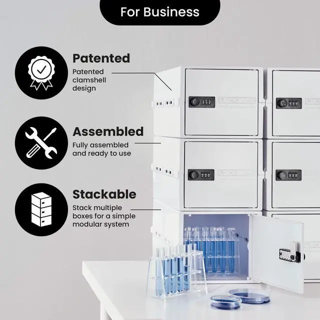 Alt view image 6 of 7 - One | Premium Lock Box | Medium Combination Lock Box For Food, Medicine & Home Safety | External Size 12 x 8 x 6.6 inches (Opal White)