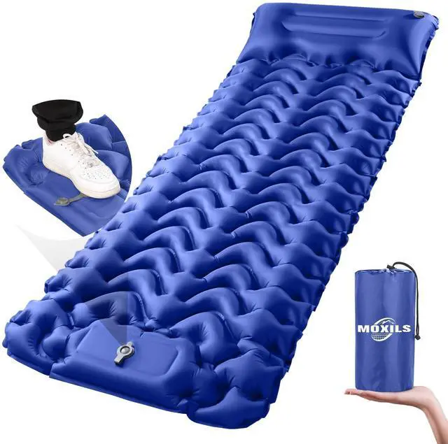 Main image of Sleeping Pad, Ultralight Inflatable Sleeping Pad for Camping, Built-in Pump, Ultimate for Camping, Hiking, Airpad, Carry Bag, Repair Kit, Compact & Lightweight Air Mattress(Blue)