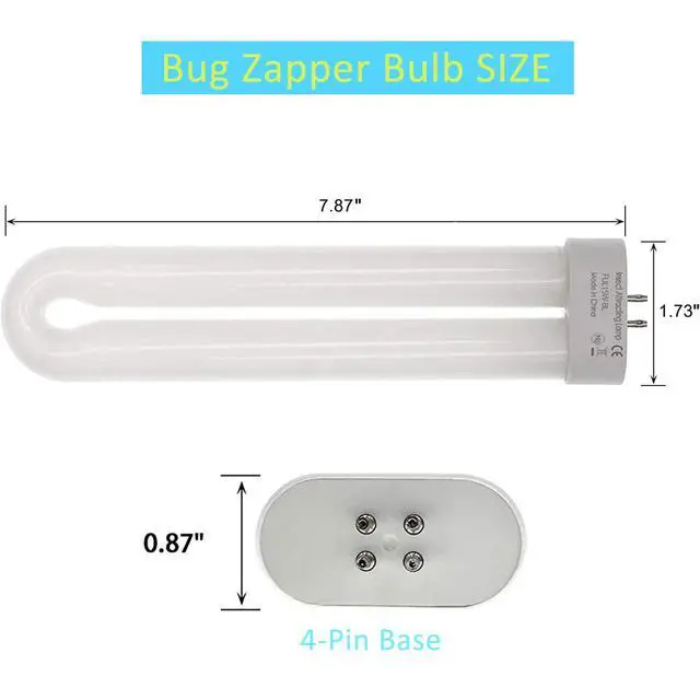 Alt view image 2 of 5 - Bug Zapper Replacement Bulb for Indoor Outdoor, U-Shaped Twin Tube Bulb, 15Watt Replacent Bug Zapper Light Bulb with 4-Pin Base, Insect Attracting Lamp