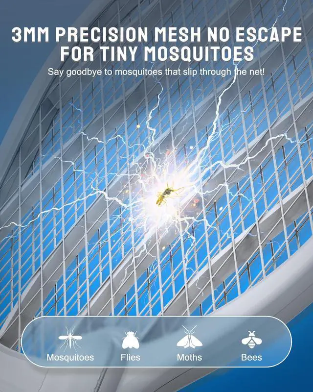 Alt view image 5 of 7 - Electric Fly Swatter, 3800V Handheld Bug Zapper Racket, Type-C Rechargeable, Mosquito Zapper for Indoor Outdoor, 3-Layer Safety Mesh, Easy to Use, Lightweight (Basic 2 Pack)