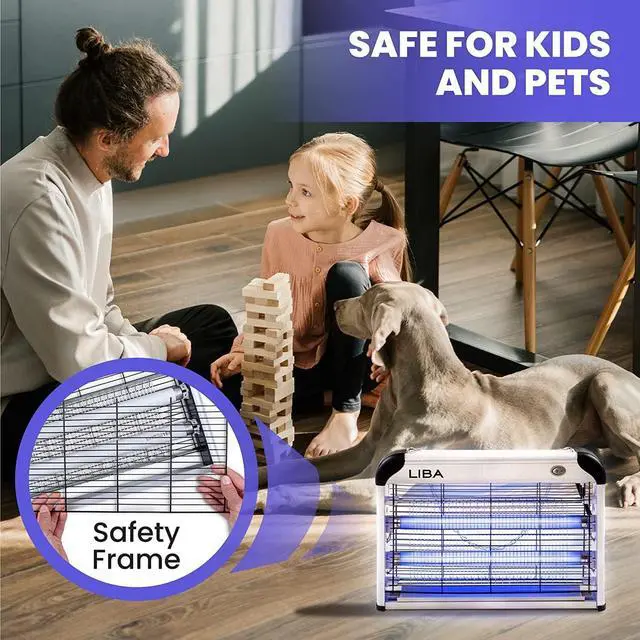 Alt view image 5 of 7 - Electric Bug Zapper (2-Pack) Indoor Insect Killer - (4) Extra Replacement Bulbs - Fly, Mosquito Killer and Repellent - Lightweight, Powerful 2800V Grid, Easy-to-Clean, Removable Washable Tray.