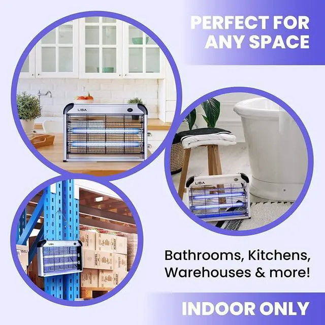 Alt view image 3 of 7 - Electric Bug Zapper (2-Pack) Indoor Insect Killer - (4) Extra Replacement Bulbs - Fly, Mosquito Killer and Repellent - Lightweight, Powerful 2800V Grid, Easy-to-Clean, Removable Washable Tray.