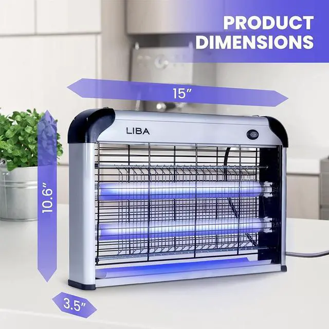Alt view image 6 of 7 - Electric Bug Zapper (2-Pack) Indoor Insect Killer - (4) Extra Replacement Bulbs - Fly, Mosquito Killer and Repellent - Lightweight, Powerful 2800V Grid, Easy-to-Clean, Removable Washable Tray.