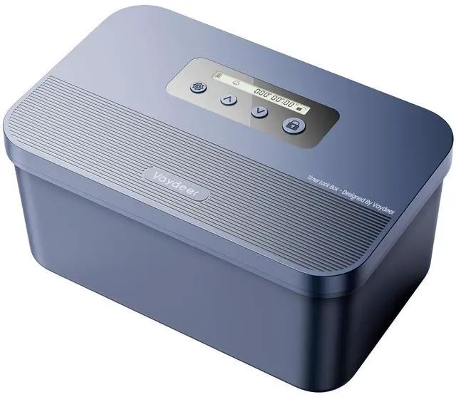 Main image of Safe Timed Lock Box, Phone Lock Box with Timer Unplug from Phones, Video Games, Social Media, Snacks & Cravings, Self-Control Lockable Storage Box for Focus & Self-Control(Dark Blue)