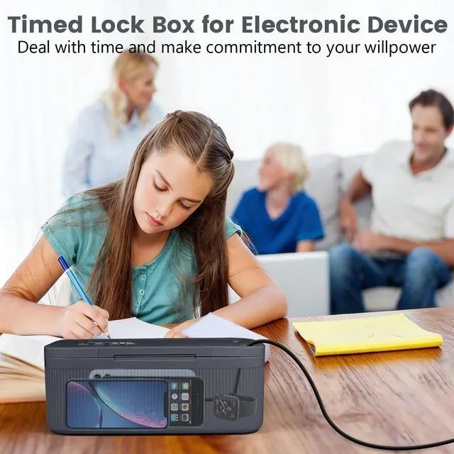 Alt view image 2 of 7 - Timed Lock Box,Phone Lock Box with Timer Unplug from Phones Snacks Video Games & Cravings,2-in-1 Quick Lock or Timer Lock Mode - 30 Days Max,Productive & Focused Phone Jail Box for Safe
