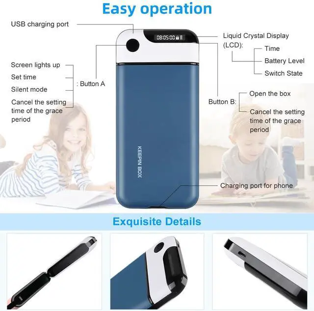 Alt view image 6 of 6 - Phone Lock Box with Timer,Cell Phone Lock Box,USB Charging Type,Long-Term Continuous Use,Time Can Be Freely Set,Easy to Carry,Excessive Games,Mobile Phone Addiction
