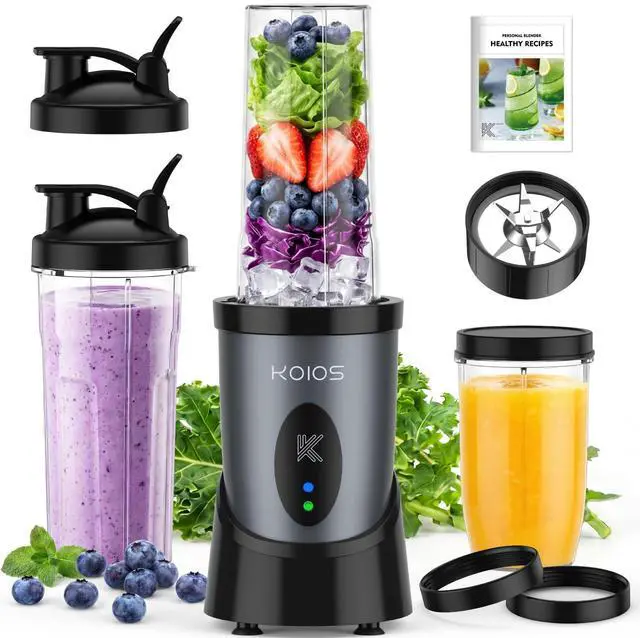 Main image of Smoothie Blender for Kitchen, 900W Personal Blender for Smoothies Shakes 14pcs with 3 Portable Cups 22oz + 17oz, Single Serve Smoothies Maker Mixer for Juices Frozen Drinks, Grey Blue