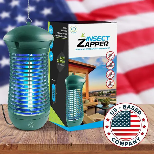 Alt view image 5 of 6 - Green Bug Zapper Indoor Outdoor - 4000V High Powered Electric Mosquito Zapper Home Patio, 1,500 Sq Ft Range Fly Trap,18W UVA Bulb Mosquito Killer Lamp Insect Bug Light
