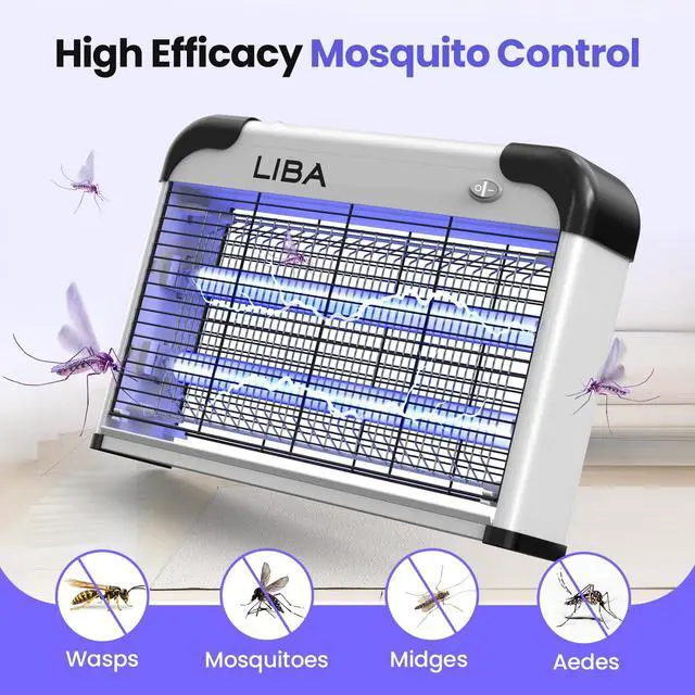 Alt view image 2 of 7 - Electric Bug Zapper, Indoor Insect Killer - (2) Extra Replacement Bulbs - Fly, Mosquito Killer and Repellent - Lightweight, Powerful 2800V Grid, Easy-to-Clean, with a Removable Washable Tray.