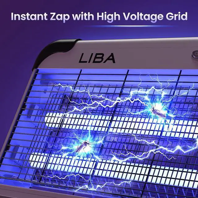Alt view image 3 of 7 - Electric Bug Zapper, Indoor Insect Killer - (2) Extra Replacement Bulbs - Fly, Mosquito Killer and Repellent - Lightweight, Powerful 2800V Grid, Easy-to-Clean, with a Removable Washable Tray.