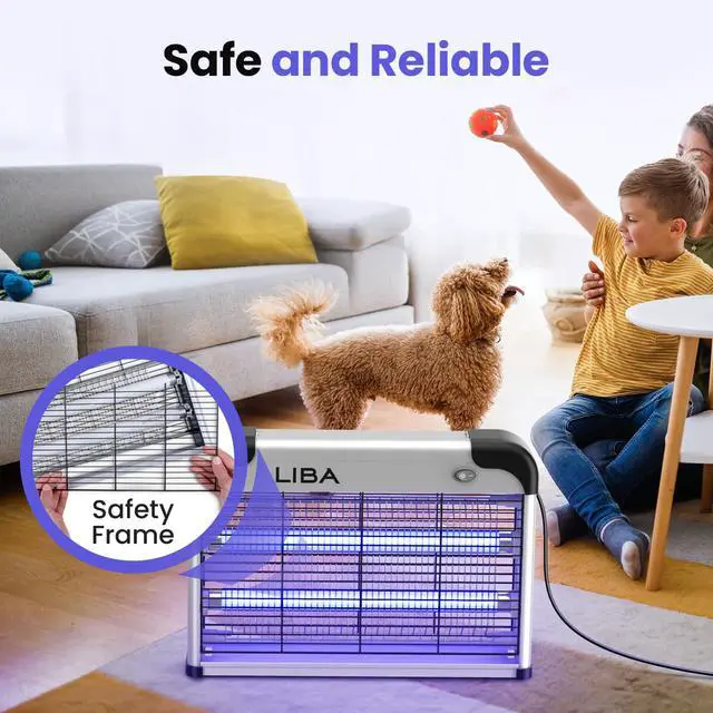 Alt view image 4 of 7 - Electric Bug Zapper, Indoor Insect Killer - (2) Extra Replacement Bulbs - Fly, Mosquito Killer and Repellent - Lightweight, Powerful 2800V Grid, Easy-to-Clean, with a Removable Washable Tray.