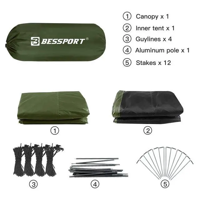 Alt view image 3 of 7 - Camping Tent for 2 Person, Lightweight Backpacking Tent Waterproof Windproof Two Doors Easy Setup Double Layer Outdoor Tents for 3 to 4 Seasons, Suitable for Outdoor,Hiking,Camping