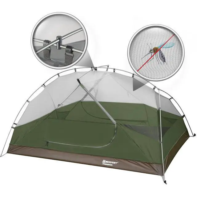 Alt view image 4 of 7 - Camping Tent for 2 Person, Lightweight Backpacking Tent Waterproof Windproof Two Doors Easy Setup Double Layer Outdoor Tents for 3 to 4 Seasons, Suitable for Outdoor,Hiking,Camping