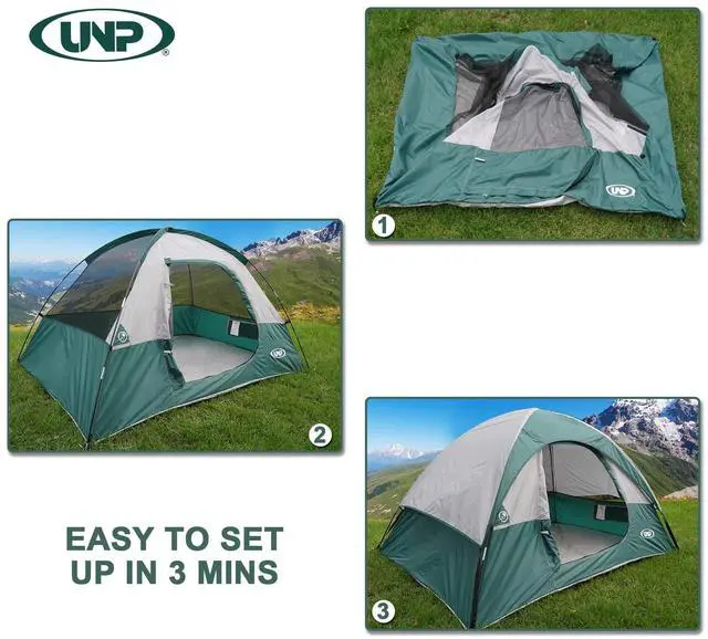 Alt view image 5 of 7 - Camping Tent 2 Person, Waterproof Windproof Tent with Rainfly Easy Set up-Portable Dome Tents for Camping