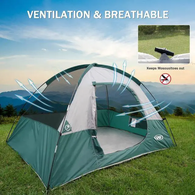 Alt view image 4 of 7 - Camping Tent 2 Person, Waterproof Windproof Tent with Rainfly Easy Set up-Portable Dome Tents for Camping