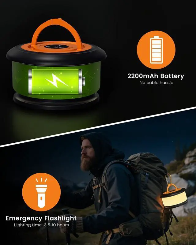 Alt view image 6 of 7 - Camping String Lights, Retractable 32.8ft RGB Flash Lamp, Rechargeable LED Fairy Lights Outdoor Waterproof, Portable Hanging Lantern for Outside Tent Patio Awning Garden RV Essentials
