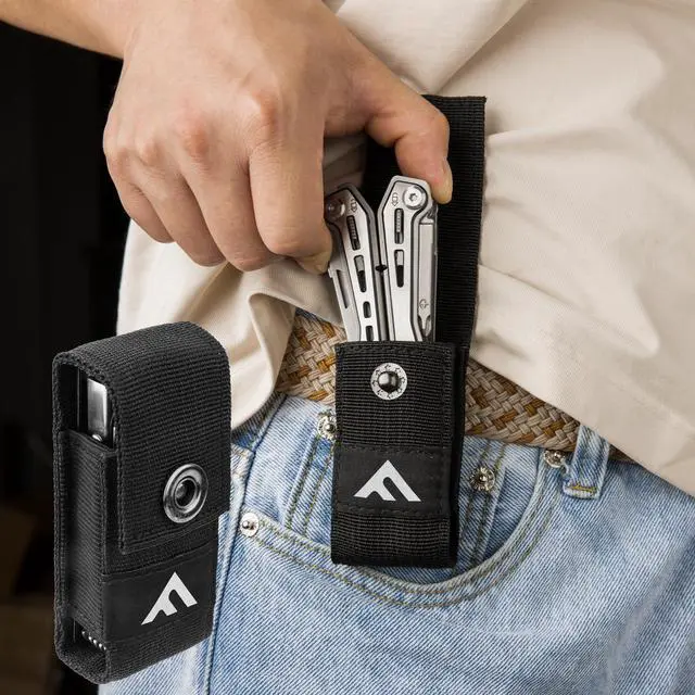 Alt view image 6 of 7 - 16-in-1 Stainless Steel Multi Tool, Gifts for Men Dad, EDC Multitool with Pocket Knife, Pliers, Belt Clip and Oxford Sheath, Self-locking Utility Multi-Tool for Camping Survival Outdoor