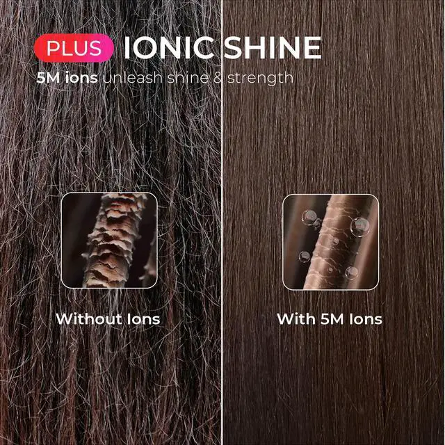 Alt view image 5 of 7 - Ring Plus Ionic Hair Straightener Brush - Straightening Comb with Negative Ions for Women, Titanium Coating, 9 Temp Settings & LED Display, Dual Voltage, Professional Styling Tools