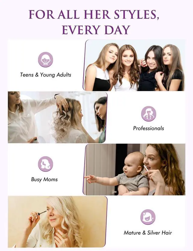 Alt view image 7 of 7 - Twist Flat Iron 2-in-1 Hair Straightener & Curler, 1 Inch Ceramic Plates, 12 Heat Settings 250-450°F, Fast Heat Up Anti-Frizz Styling Tool, Dual Voltage