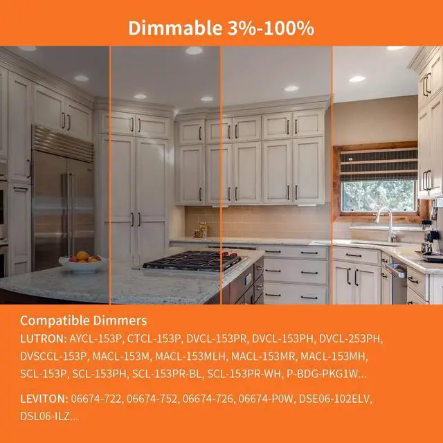Alt view image 6 of 7 - 6 Pack 4 Inch LED Recessed Ceiling Light with Junction Box, 2700K/3000K/3500K/4000K/5000K Selectable, 9W=75W 750LM, Dimmable Canless Downlights, ETL and Energy Star Listed