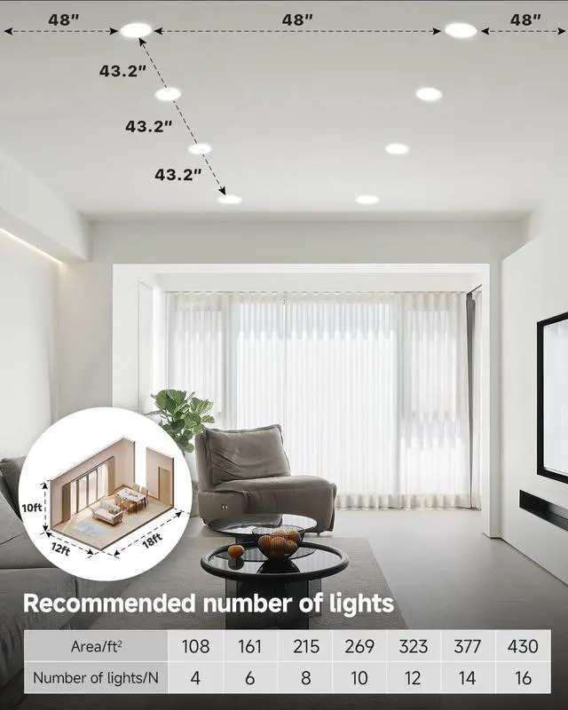 Alt view image 7 of 7 - 4 Pack 4 inch Gimbal Led Recessed Light, 5CCT 2700K-5000K, 360°+90° Adjustable, Dimmable, Aluminum, CRI90+, 900LM 9W 120V, Eyeball Recessed Lighting, Directional Can Light, ETL&FCC&IC